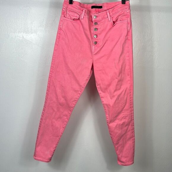 J Brand Pink High Rise Skinny Leg Jeans Size 32 - Picture 1 of 9